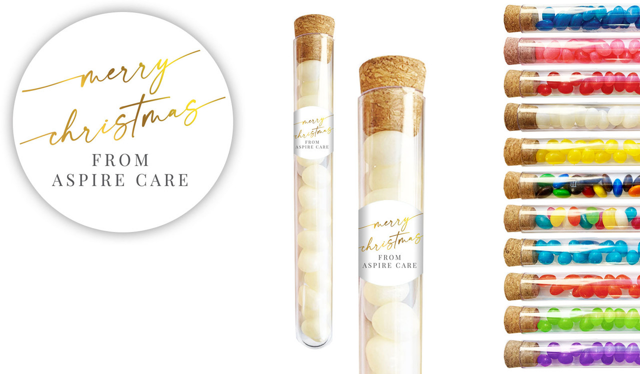 Golden Script Christmas Personalised Test Tubes
