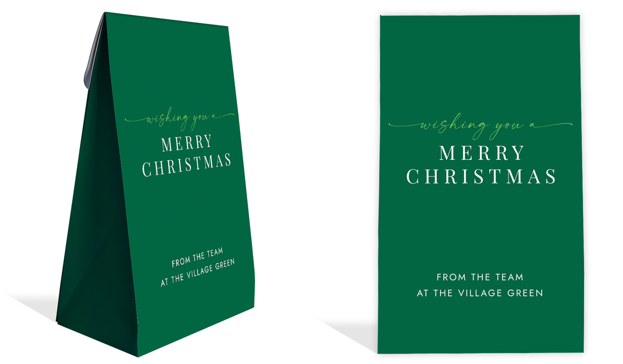 Flowing Green Christmas Personalised Gusset Favour Bag