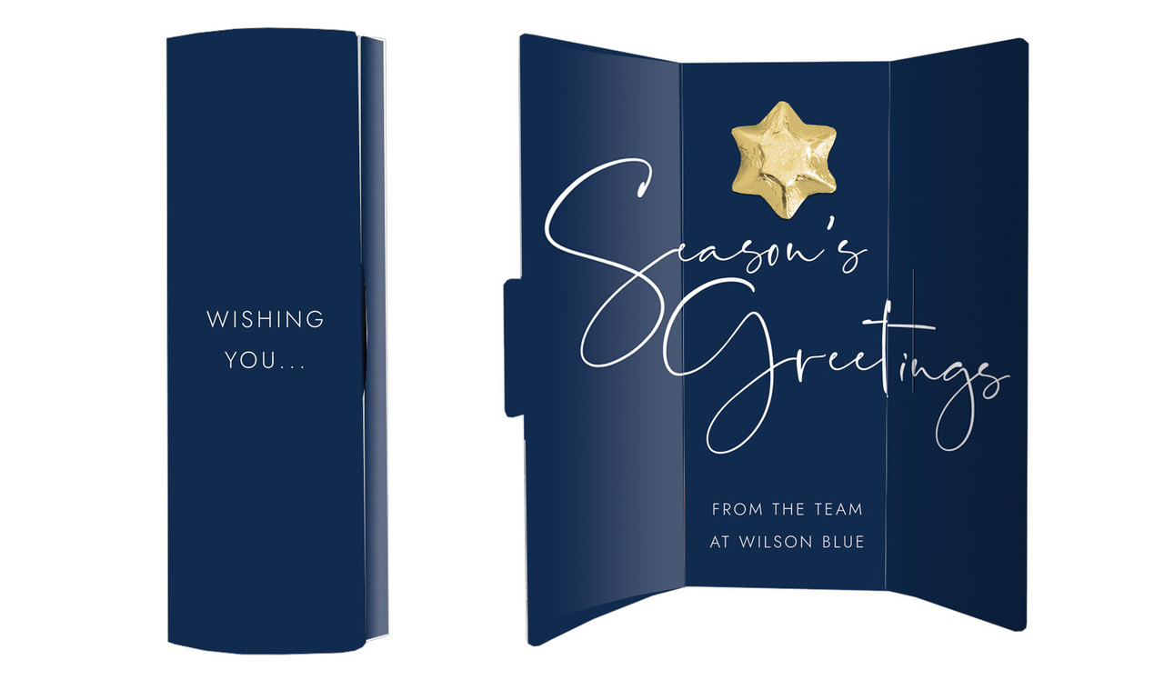 Navy Blue Christmas Chocolate Greeting Card