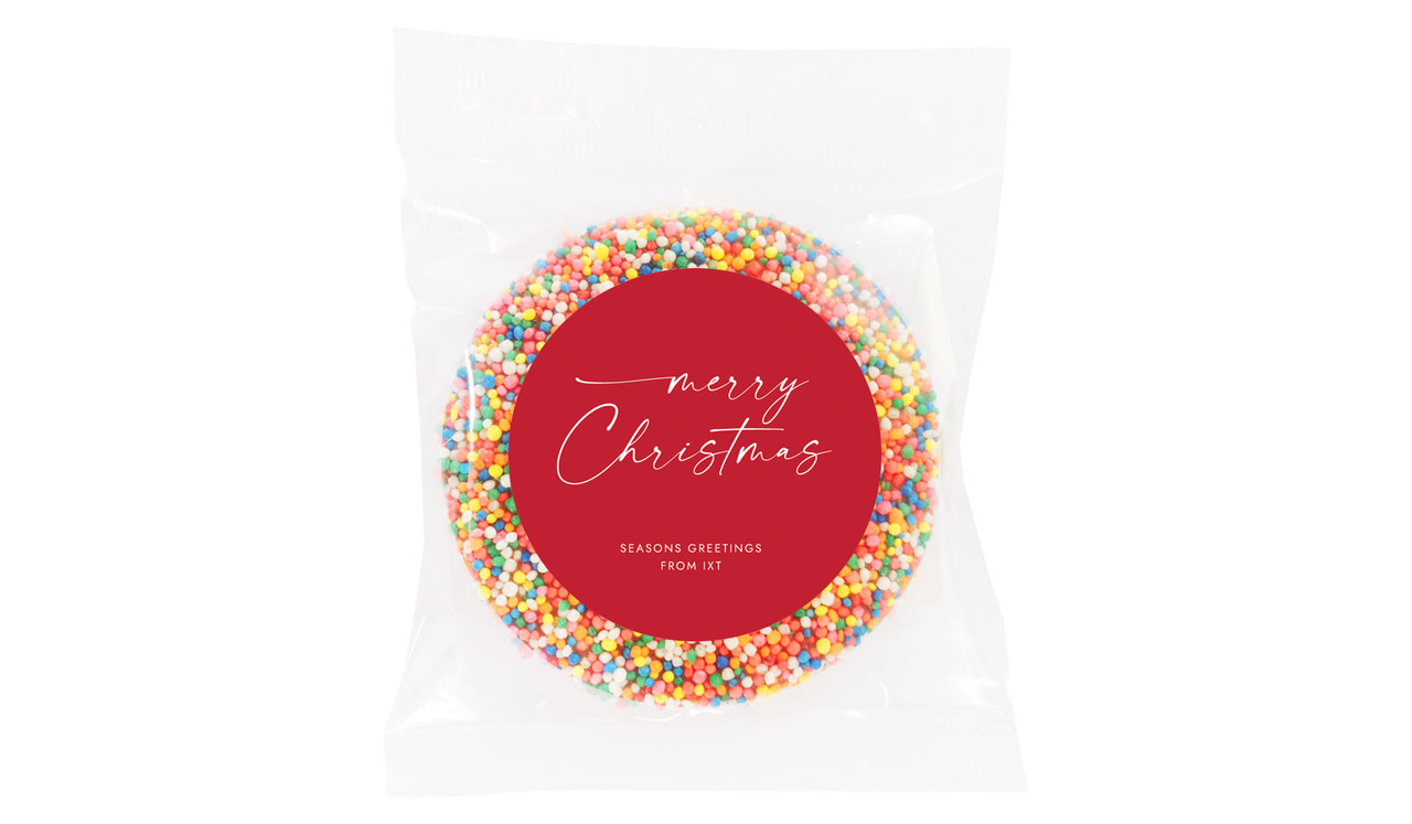 Red Cursive Christmas Custom Giant Chocolate Freckles