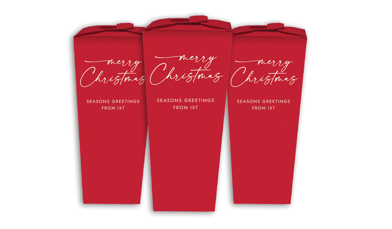 Red Cursive Christmas Personalised Chocabox