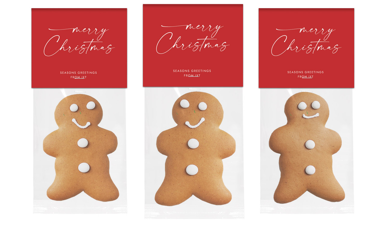 Red Cursive Christmas Gingerbread Man With Custom Topper