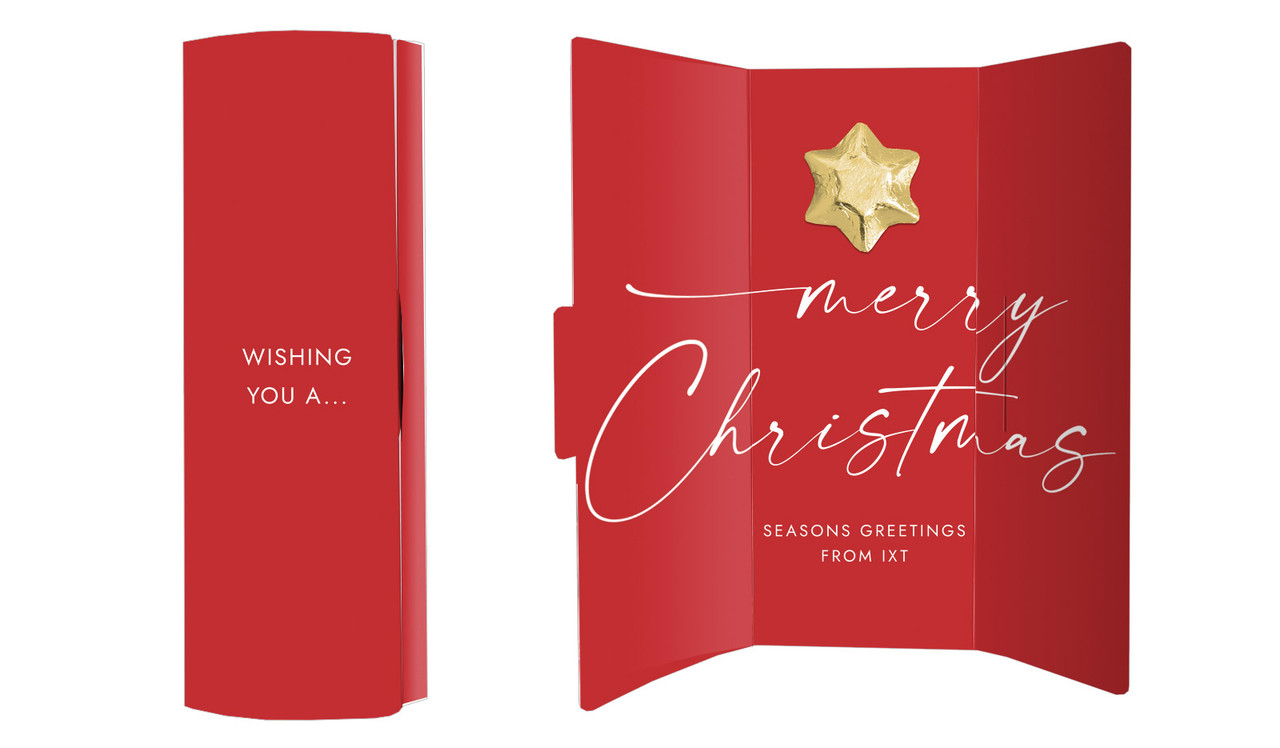 Red Cursive Christmas Chocolate Greeting Card