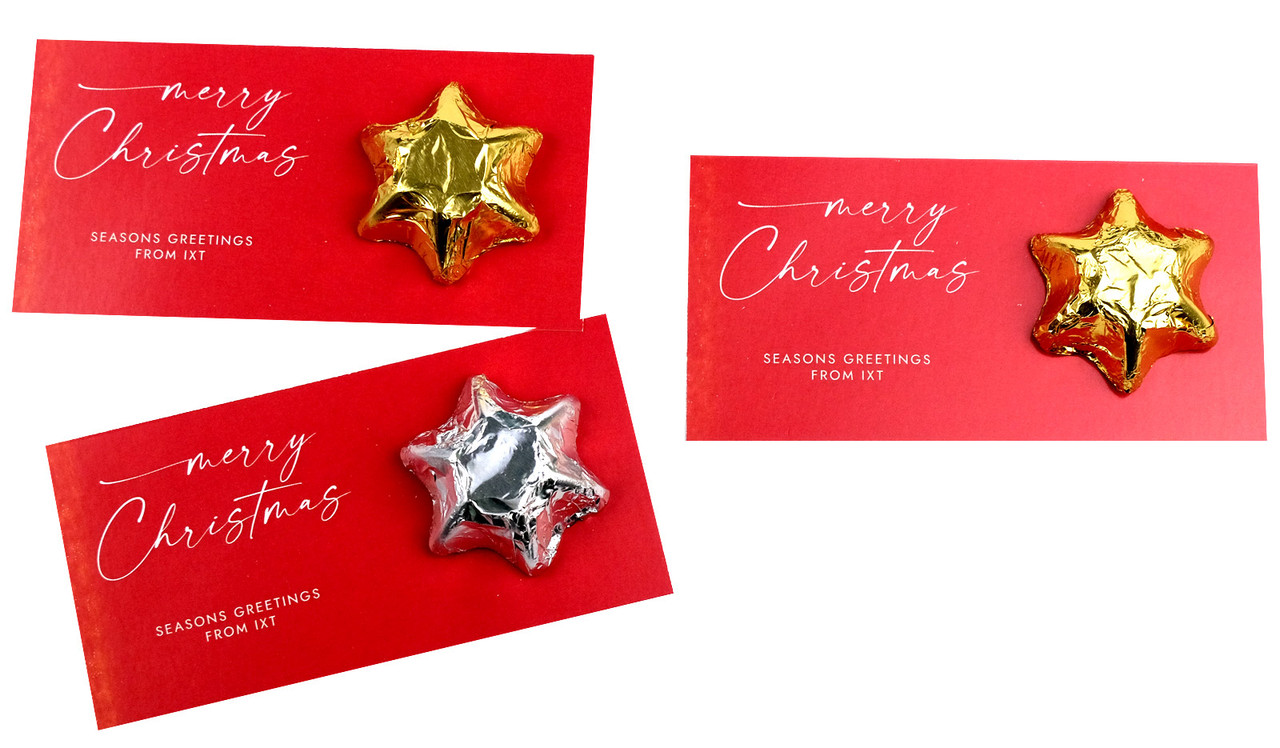 Red Cursive Personalised Christmas Star Card