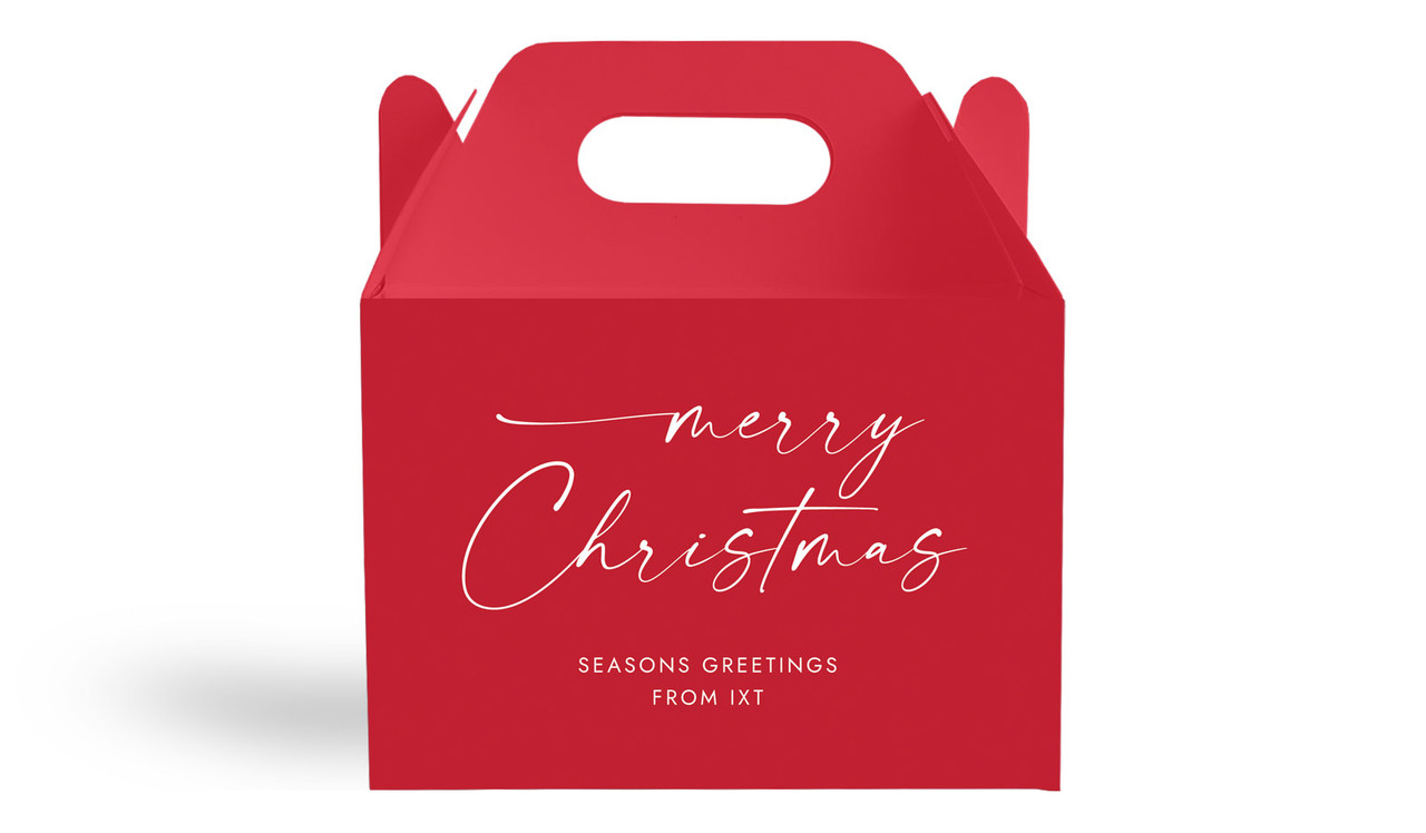 Red Cursive Personalised Gable Favour Box
