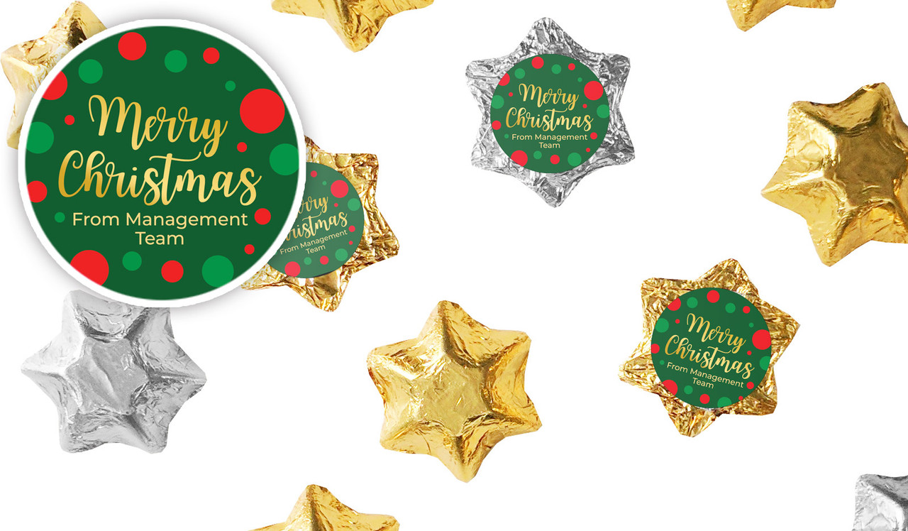 Xmas Dots Christmas Personalised Chocolate Stars