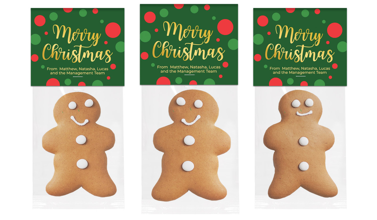 Xmas Dots Christmas Gingerbread Man With Custom Topper