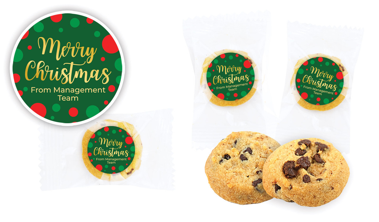 Xmas Dots Christmas Bite-Size Personalised Cookie 5g