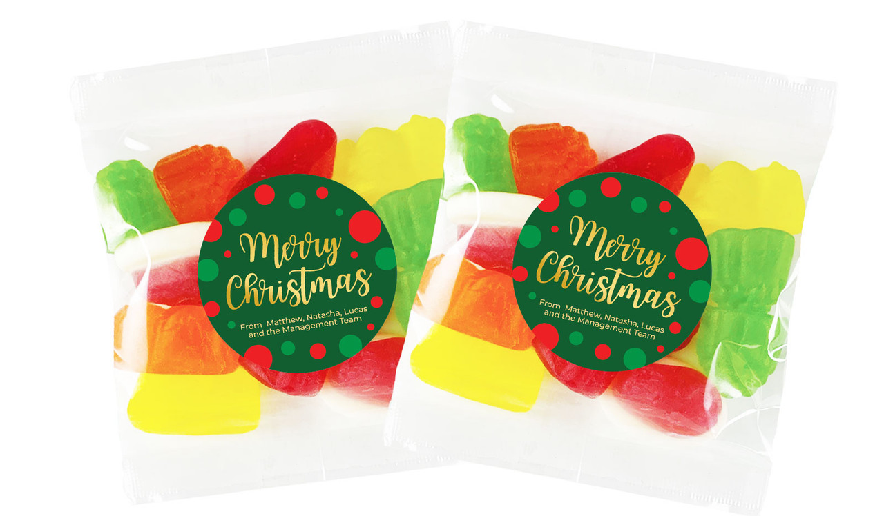 Xmas Dots Christmas Personalised Lolly Bag Favour