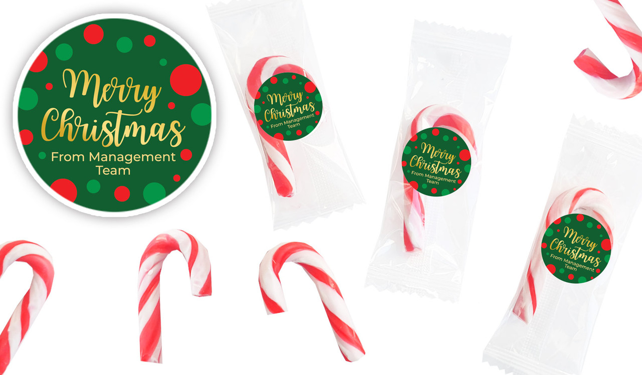 Xmas Dots Personalised Mini Candy Canes