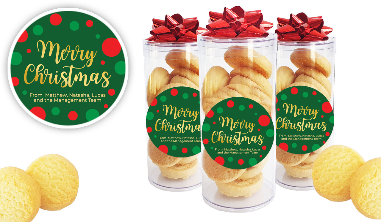 Xmas Dots Personalised Shortbread Cookie Jar