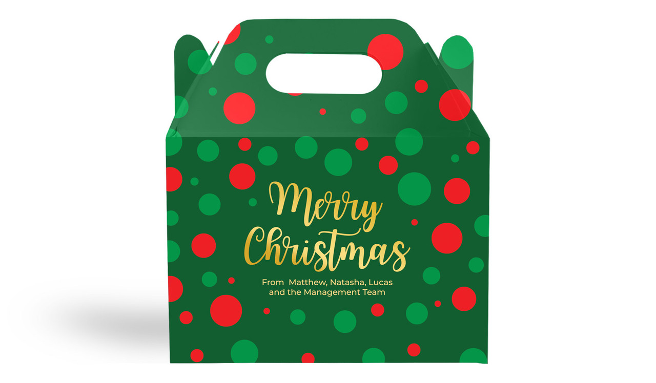 Xmas Dots Personalised Gable Favour Box