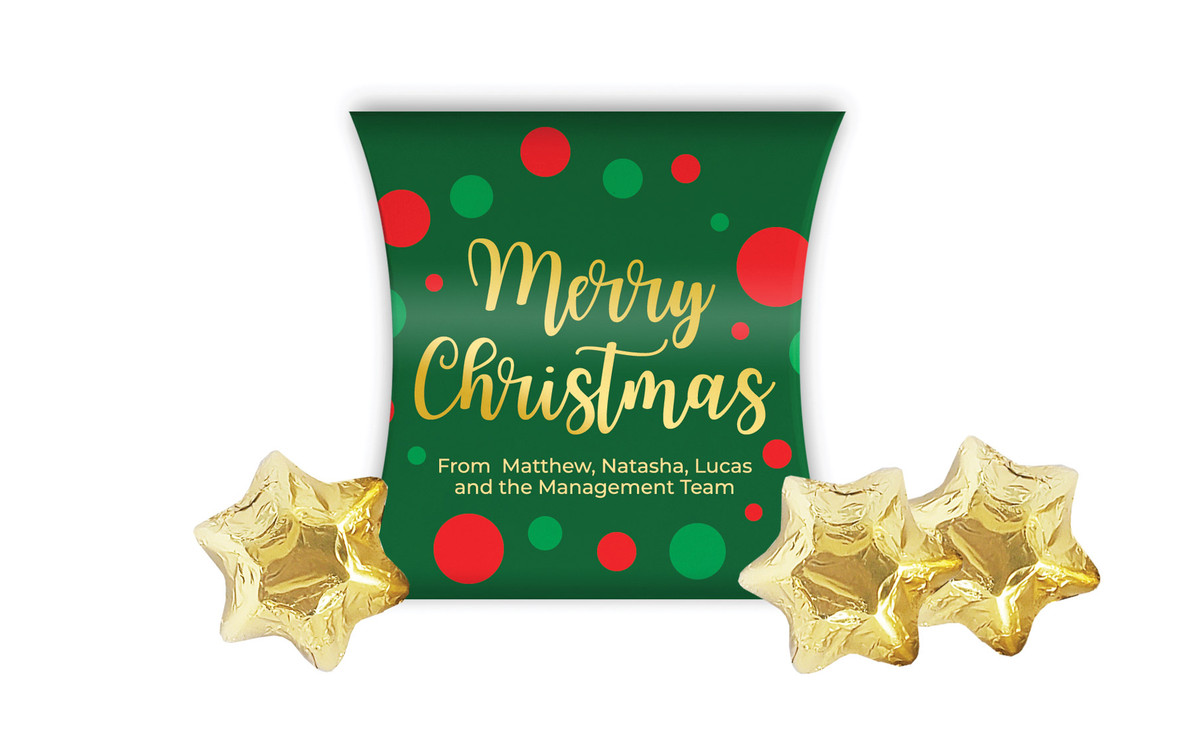 Xmas Dots Christmas Personalised Pillow Boxes