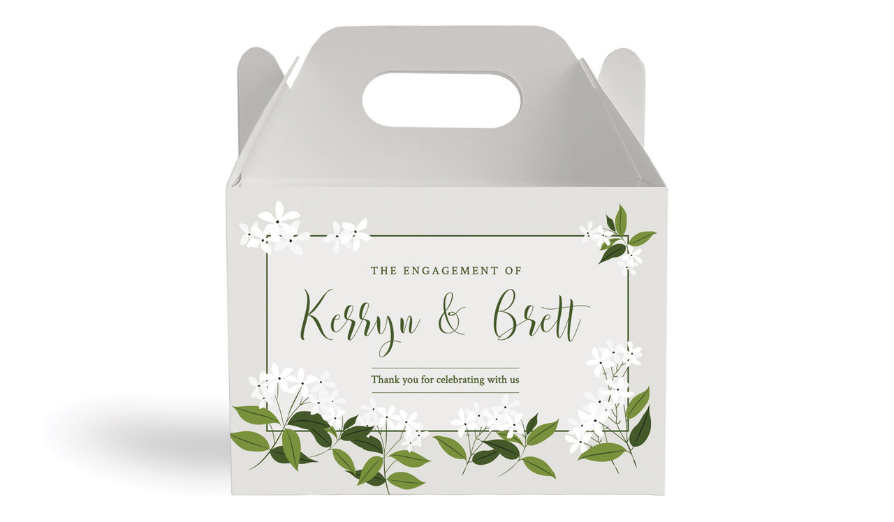 Jasmine Engagement Personalised Gable Favour Box