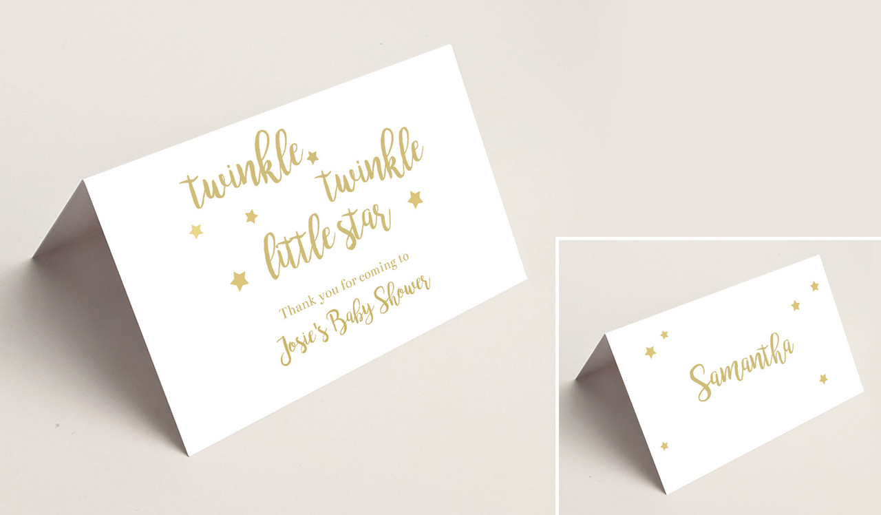 Twinkle Twinkle Baby Shower Place Cards With Guest Names