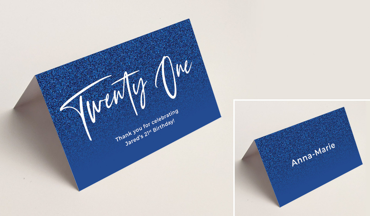 21st Birthday Place Cards With Guest Names