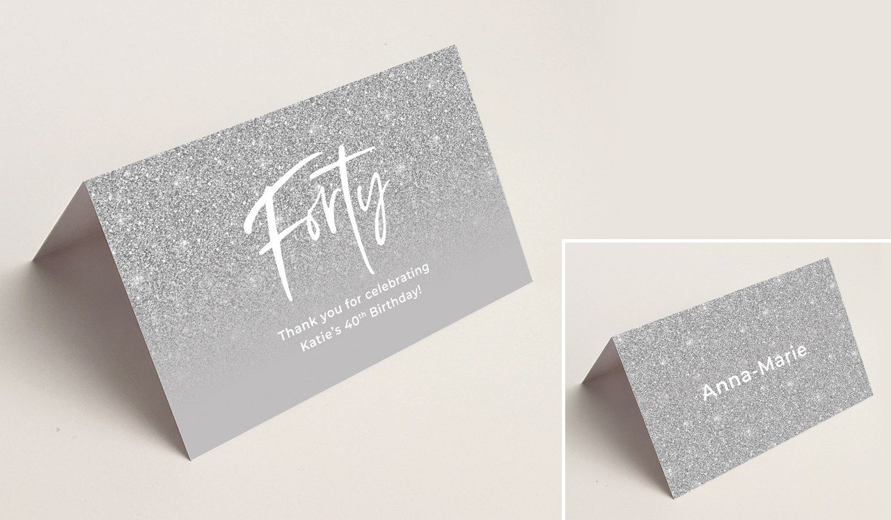 40th Birthday Place Cards With Guest Names