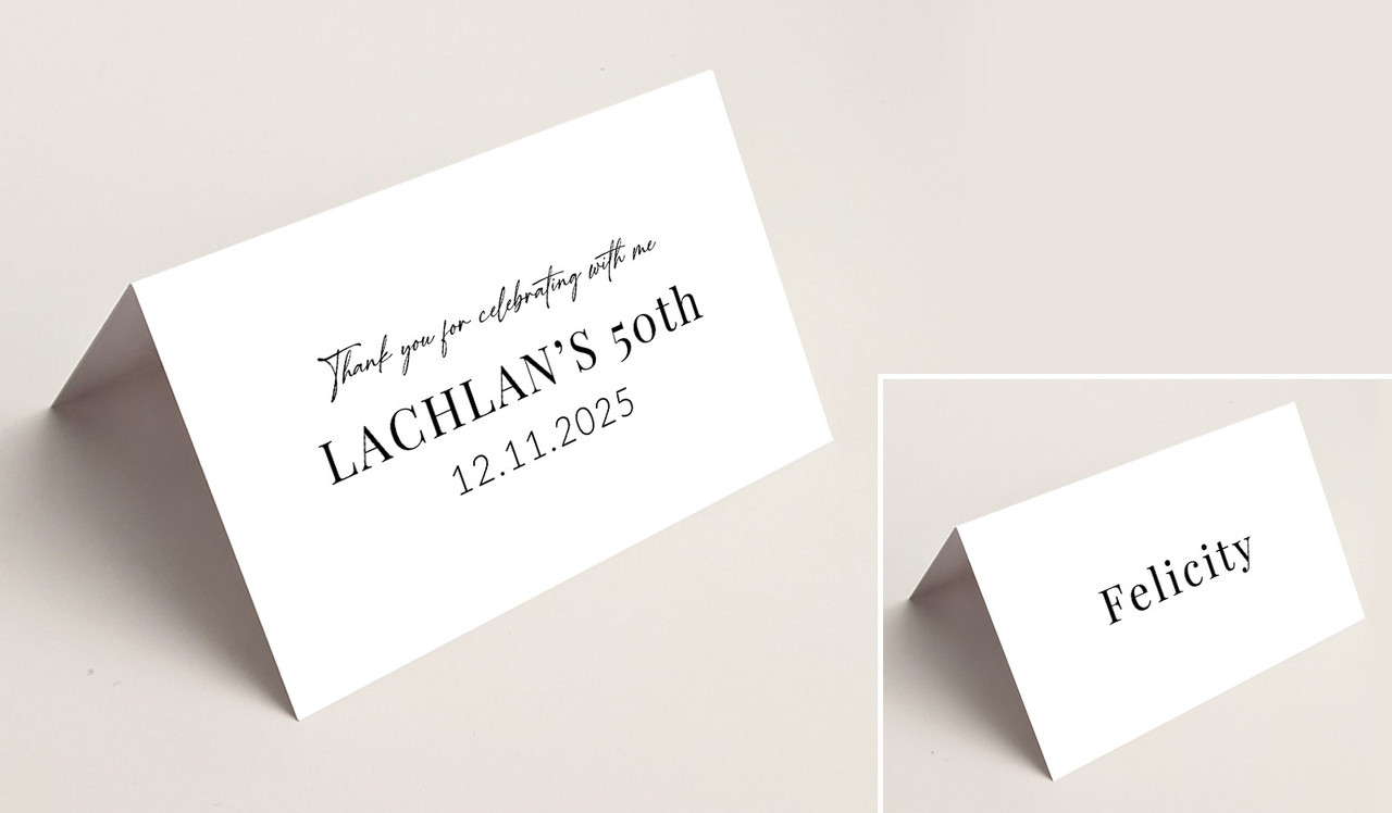 Guest Name Centric Place Cards With Guest Names