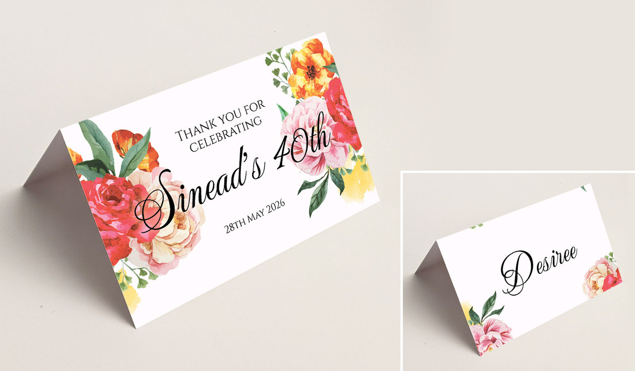 In Bloom Place Cards With Guest Names