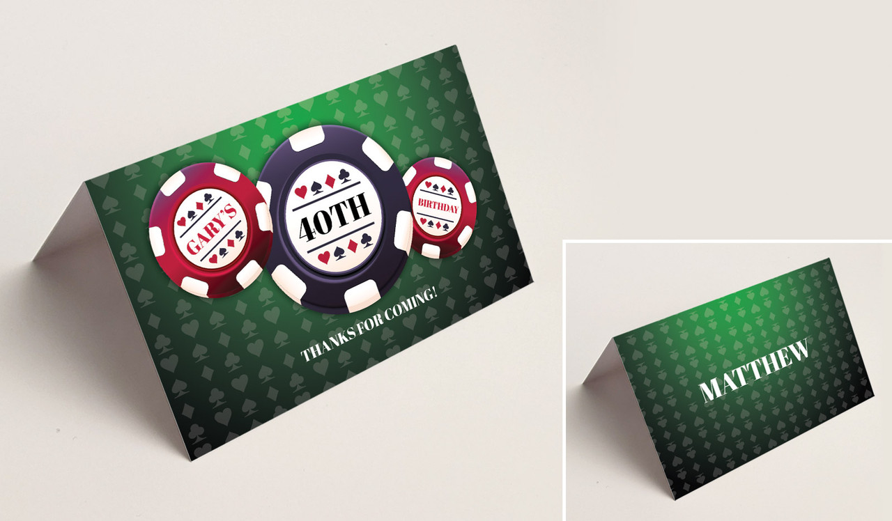 Poker Night Place Cards With Guest Names