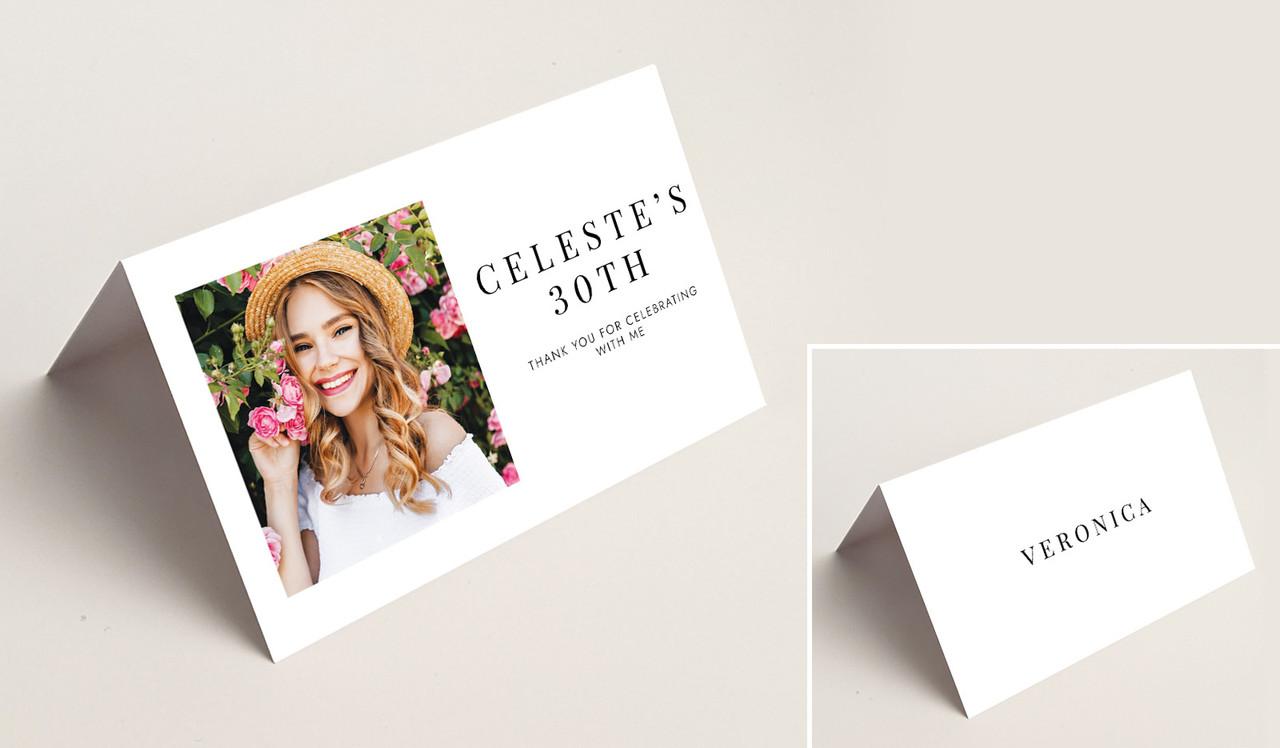 Simple Photo Place Cards With Guest Names