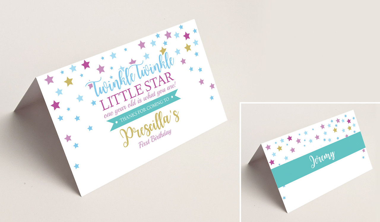 Toy Train Kids Party Place Cards With Guest Names