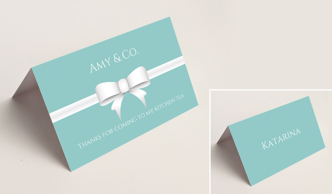 Kitchen & Co. Bridal Shower Place Cards With Guest Names