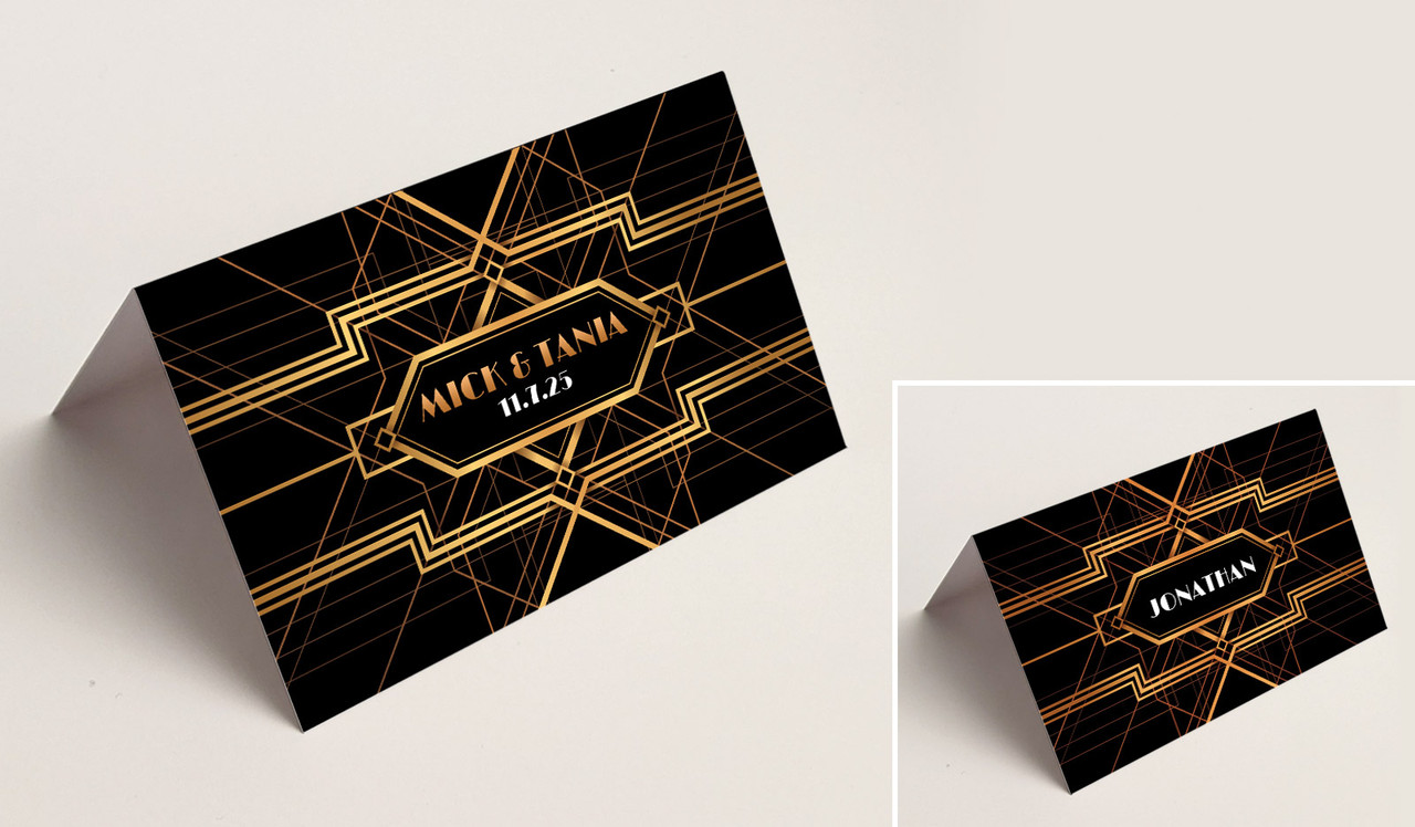 Gatsby Wedding Place Cards With Guest Names