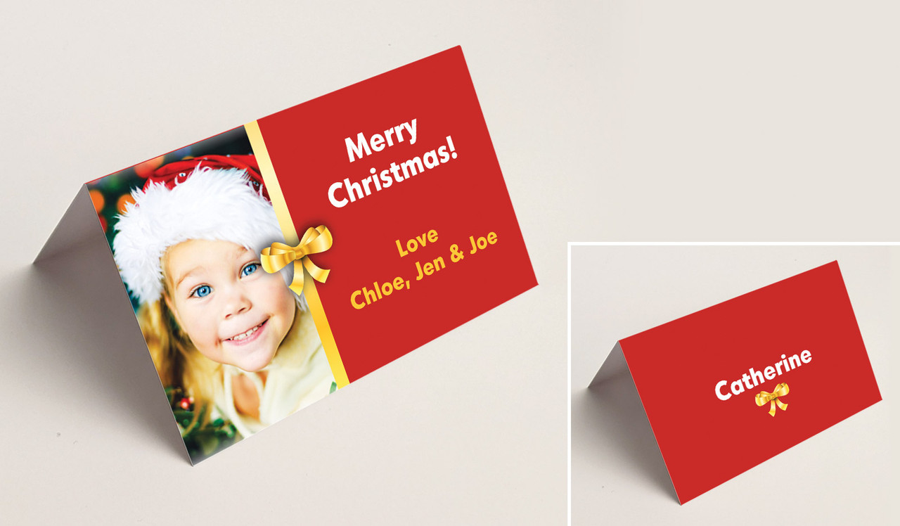 Add A Photo Christmas Place Cards With Guest Names