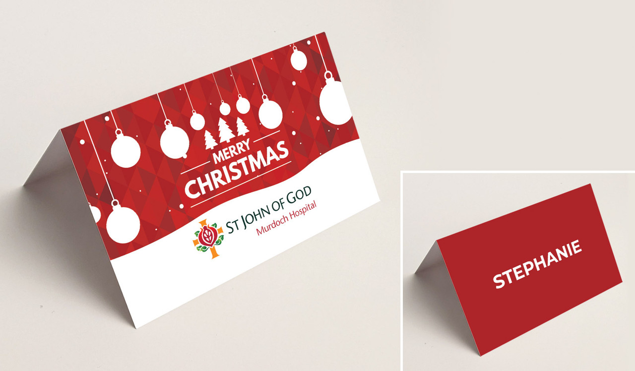 Corporate Christmas Christmas Place Cards With Guest Names