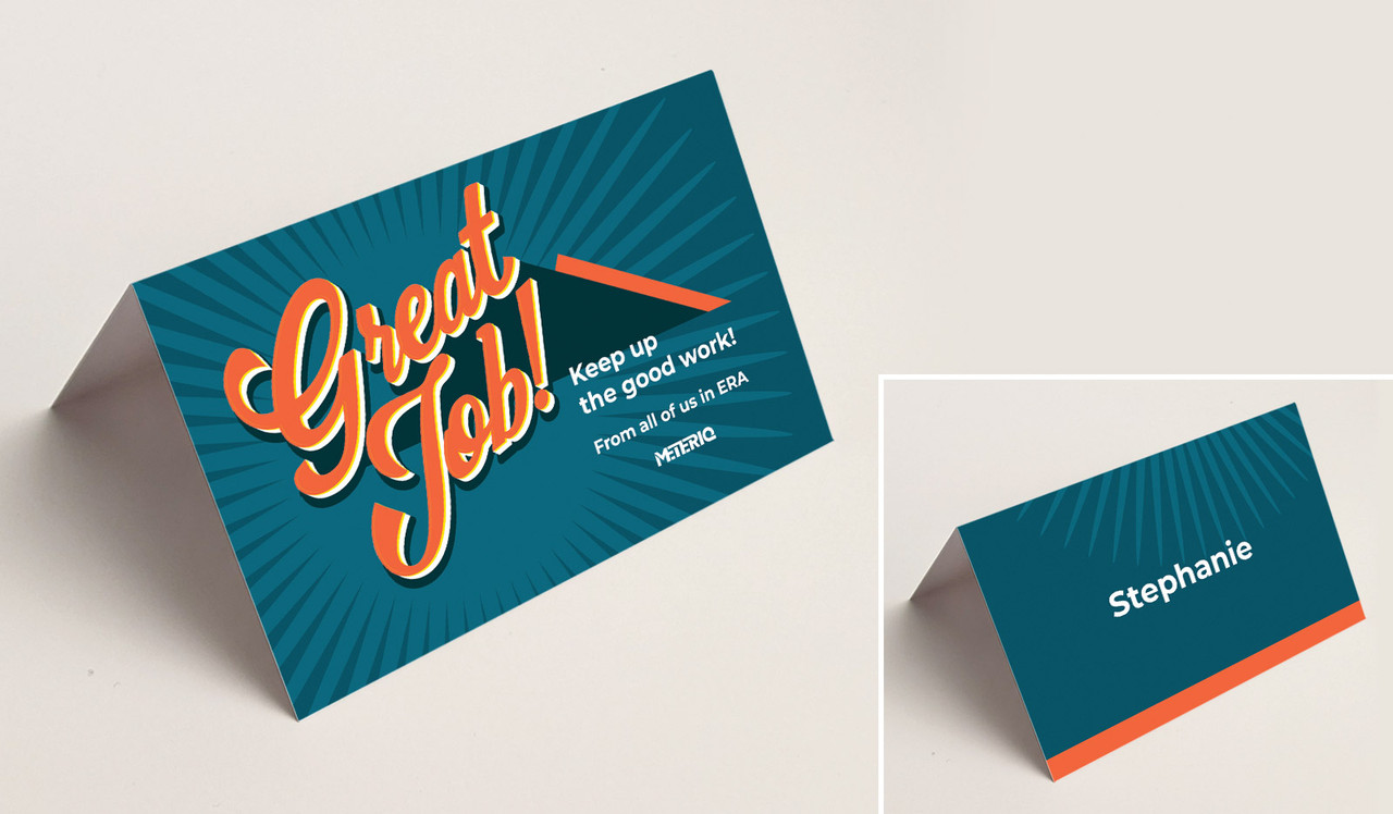 Retro Congratulations Place Cards With Guest Names
