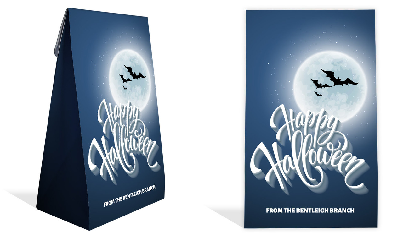 Blue Moon Halloween Personalised Gusset Favour Bag
