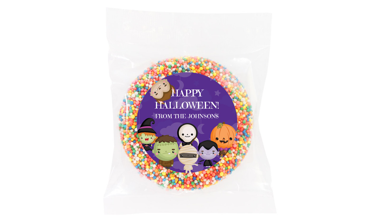 Cute Creatures Personalised Halloween Chocolate Freckle