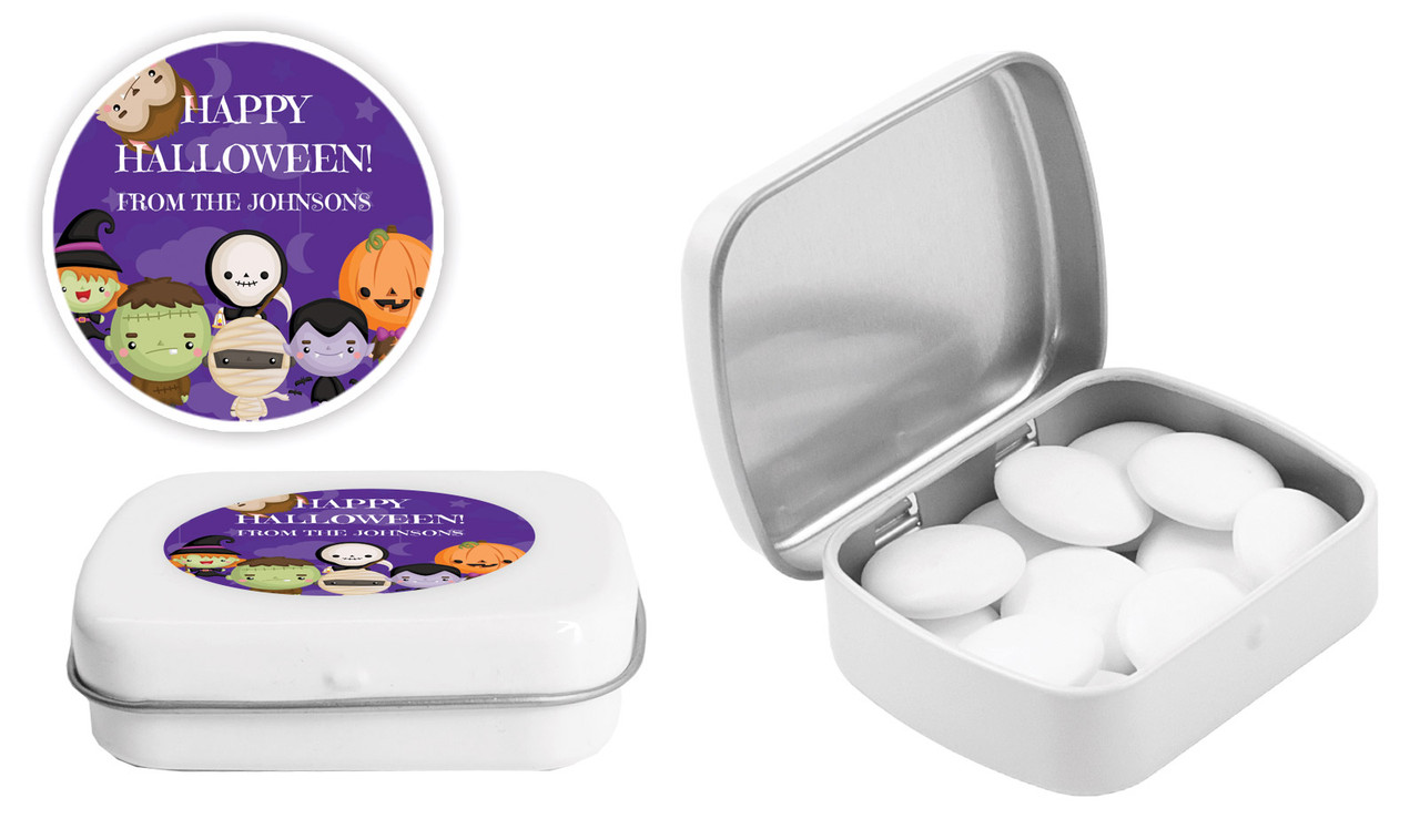 Cute Creatures Halloween Personalised Mint Tins