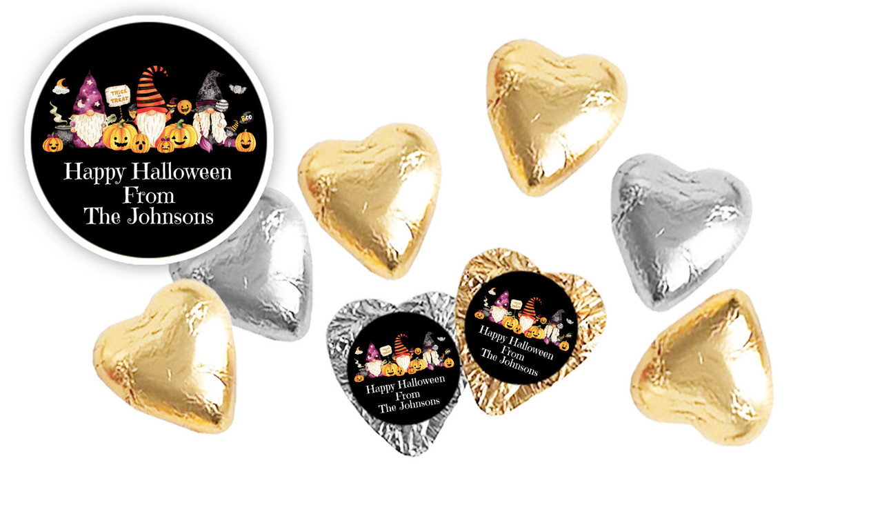 WIzard Gnomes Halloween Personalised Foil Chocolate Hearts