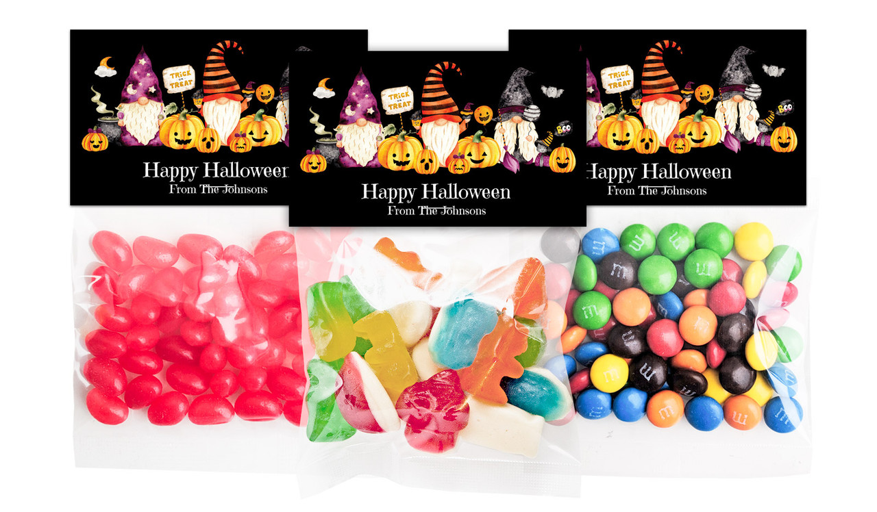 WIzard Gnomes Halloween Personalised Lolly Bag With Topper