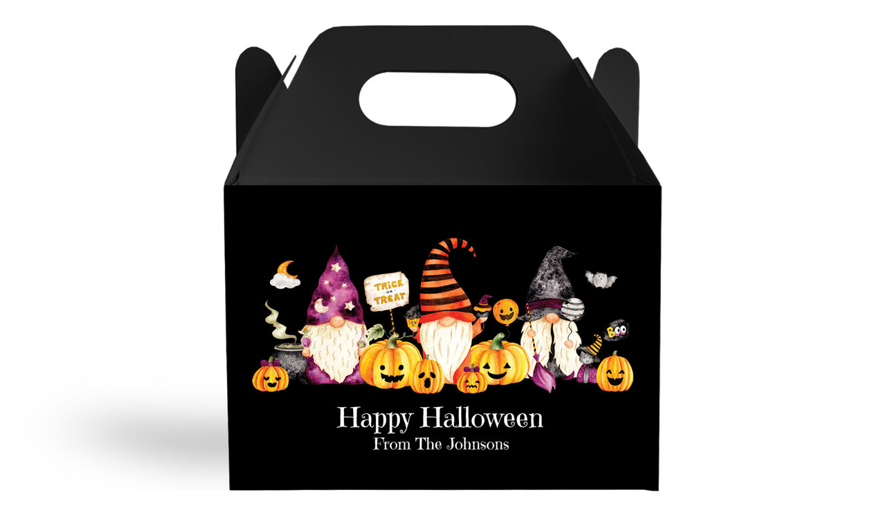 WIzard Gnomes Halloween Personalised Gable Favour Box