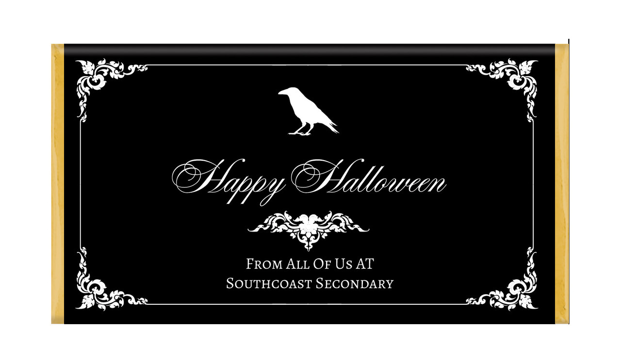 Gothic Raven Halloween Personalised Chocolate Bar