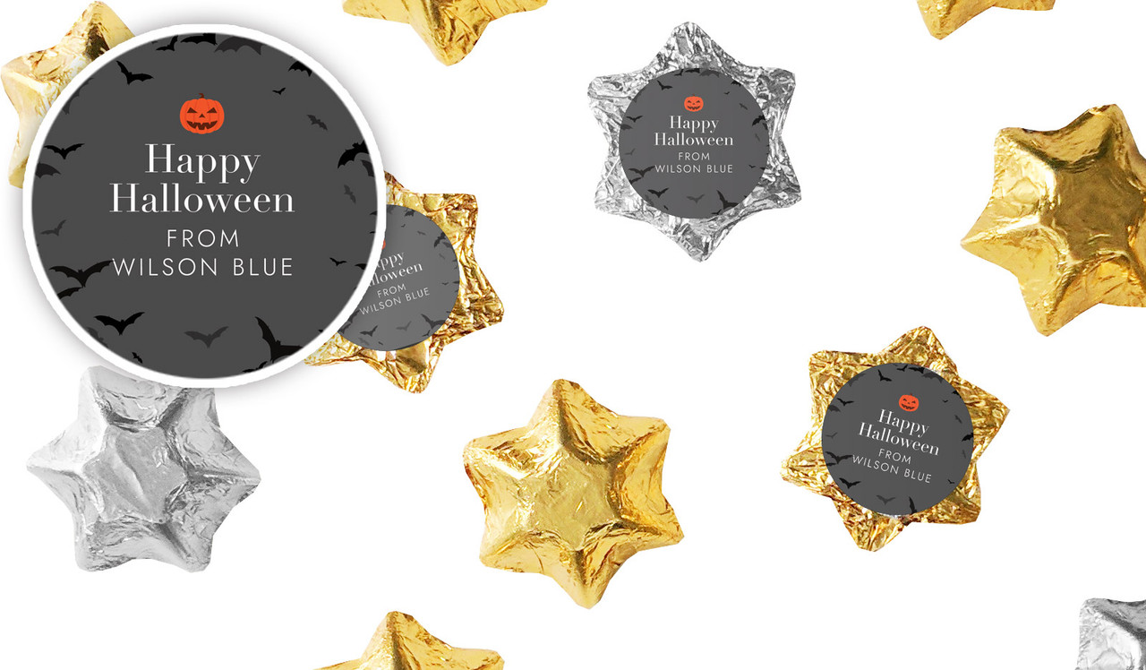 Pumpkin Head Halloween Personalised Foil Chocolate Stars