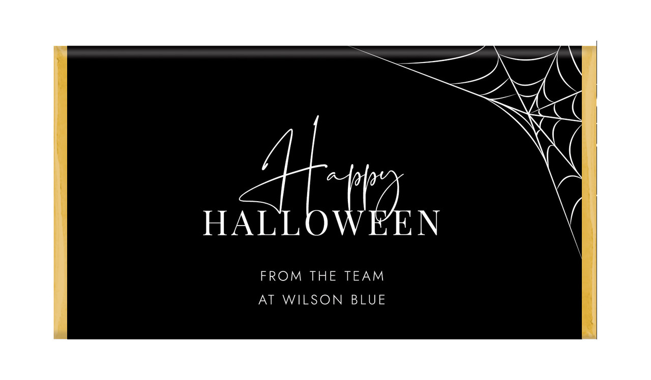 Elegant Web Halloween Personalised Chocolate Bar