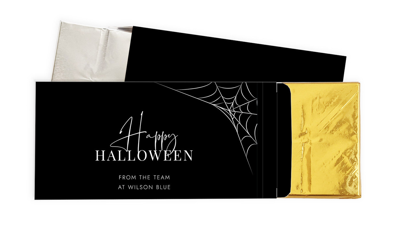Elegant Web Halloween Personalised Chocolate Bar In A Box