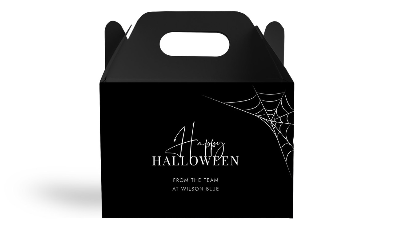 Elegant Web Halloween Personalised Gable Favour Box