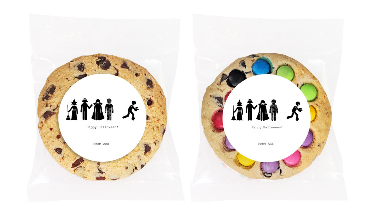 Stick Figures Halloween Personalised Cookie