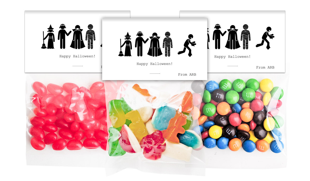 Stick Figures Halloween Personalised Lolly Bag With Topper