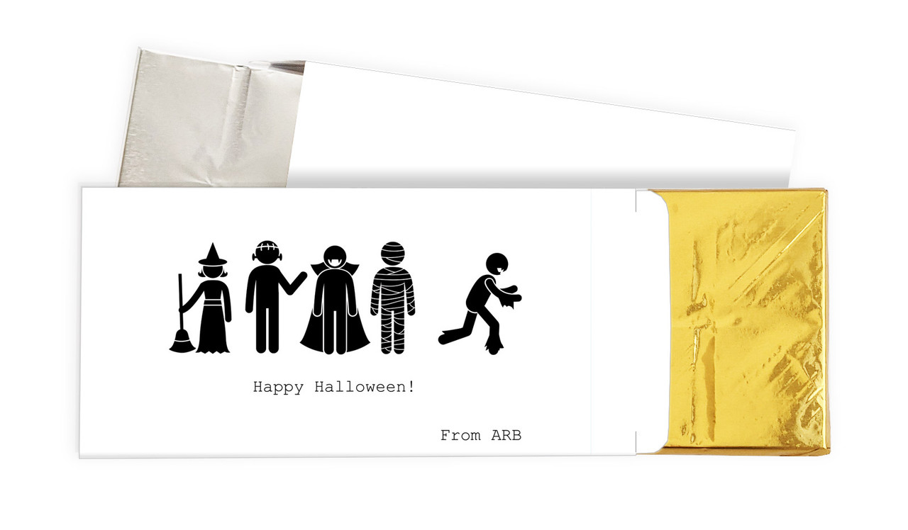 Stick Figures Halloween Personalised Chocolate Bar In A Box