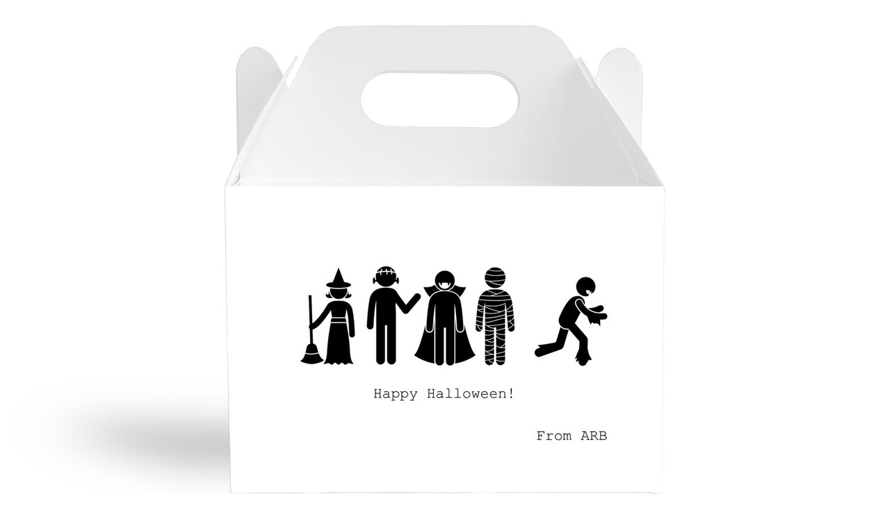 Stick Figures Halloween Personalised Gable Favour Box