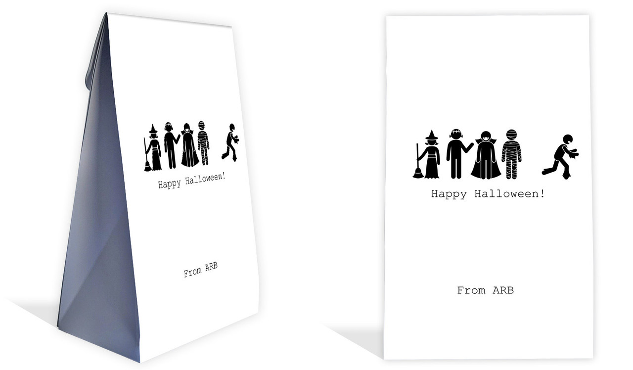 Stick Figures Halloween Personalised Gusset Favour Bag