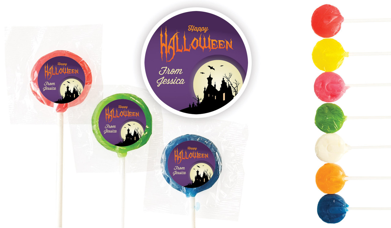 Creepy House Halloween Custom 3cm Mini Lollipops