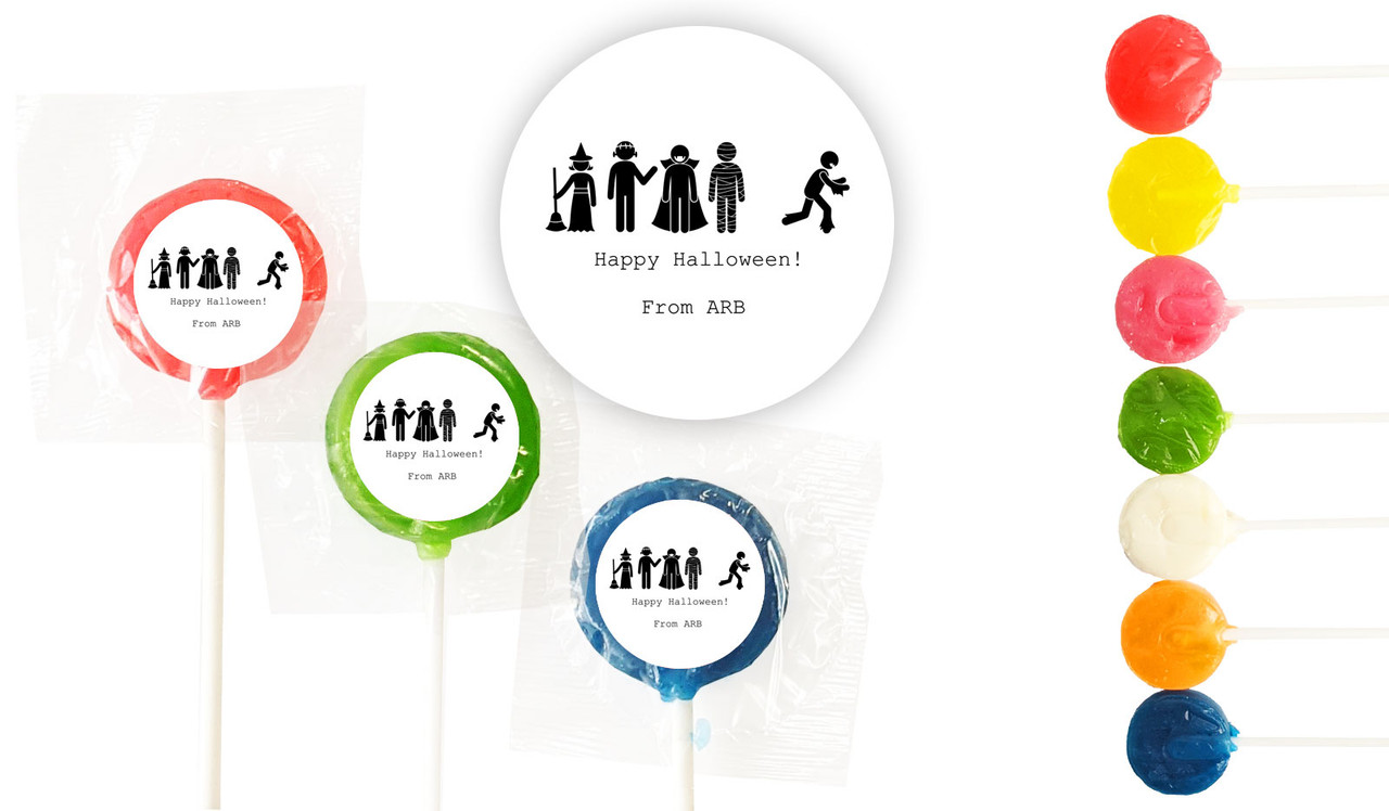 Stick Figures Halloween Custom 3cm Mini Lollipops