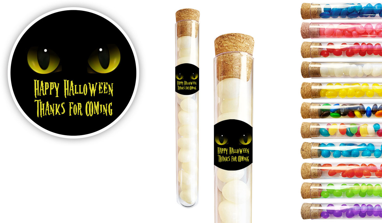 Cats Eyes Halloween Personalised Test Tubes